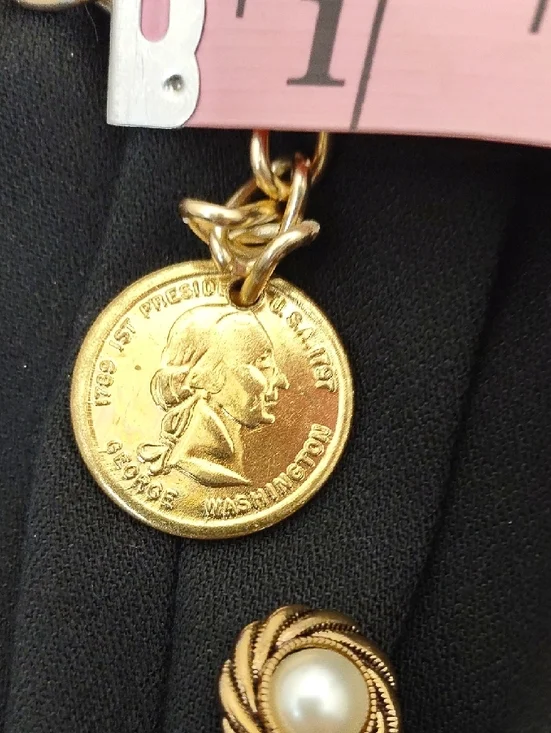 Jeffrey Dara Linda Hutley Vtg 70s/80s Two-Tone Maxi Dress Coin Belt 13/14 - Picture 12 of 15